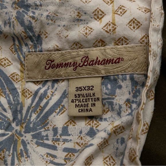 Tommy Bahama Pants Mens Size 35x32 Chino Flat Front Silk Blend Olive Green - Picture 5 of 6